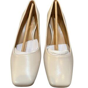 Naturalizer Karina Square Toe Pump - Size 8M - Satin Pearl Leather